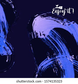 Vector background with artistic brush strokes. Abstract landscape painting for design. 