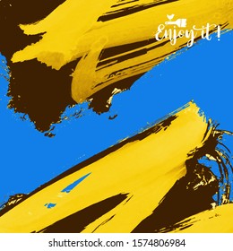Vector background with artistic brush strokes. Abstract landscape painting for design. 