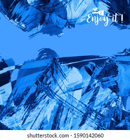 Vector background with artistic brush strokes. Abstract landscape painting for design. 