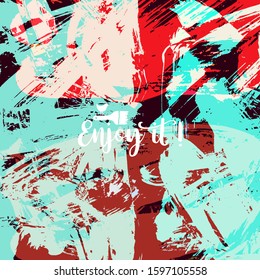 Vector background with artistic brush strokes. Abstract landscape painting for design. 