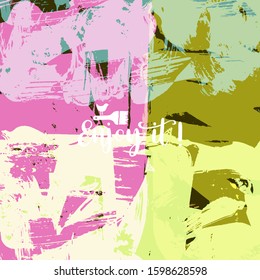Vector background with artistic brush strokes. Abstract landscape painting for design. 