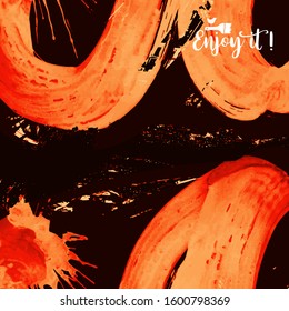 Vector background with artistic brush strokes. Abstract landscape painting for design. 