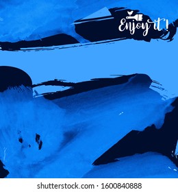 Vector background with artistic brush strokes. Abstract landscape painting for design. 