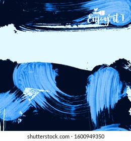 Vector background with artistic brush strokes. Abstract landscape painting for design. 