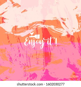 Vector background with artistic brush strokes. Abstract landscape painting for design. 