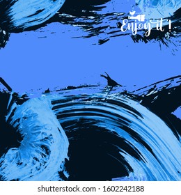 Vector background with artistic brush strokes. Abstract landscape painting for design. 