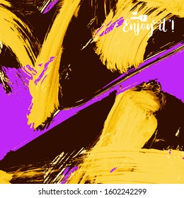 Vector background with artistic brush strokes. Abstract landscape painting for design. 
