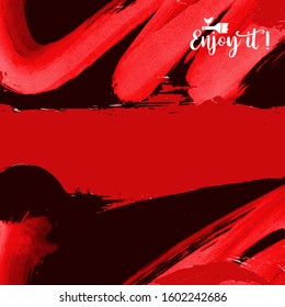 Vector background with artistic brush strokes. Abstract landscape painting for design. 