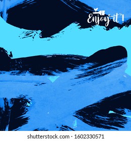 Vector background with artistic brush strokes. Abstract landscape painting for design. 