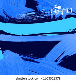 Vector background with artistic brush strokes. Abstract landscape painting for design. 
