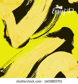 Vector background with artistic brush strokes. Abstract landscape painting for design. 
