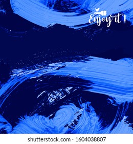 Vector background with artistic brush strokes. Abstract landscape painting for design. 