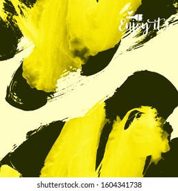Vector background with artistic brush strokes. Abstract landscape painting for design. 