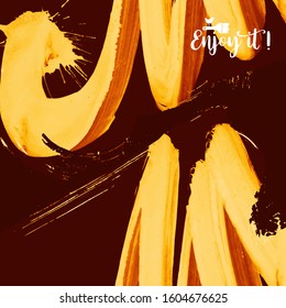 Vector background with artistic brush strokes. Abstract landscape painting for design. 