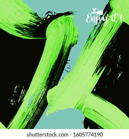 Vector background with artistic brush strokes. Abstract landscape painting for design. 