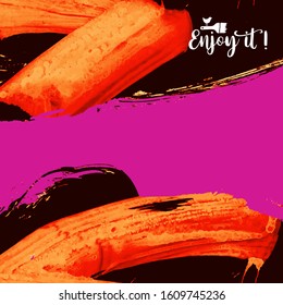 Vector background with artistic brush strokes. Abstract landscape painting for design. 