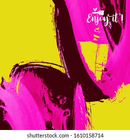 Vector background with artistic brush strokes. Abstract landscape painting for design. 