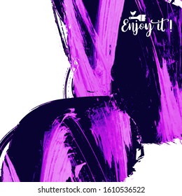 Vector background with artistic brush strokes. Abstract landscape painting for design. 