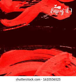Vector background with artistic brush strokes. Abstract landscape painting for design. 