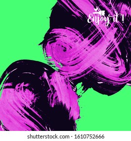 Vector background with artistic brush strokes. Abstract landscape painting for design. 