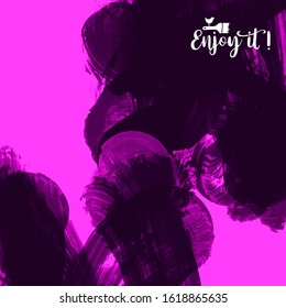 Vector background with artistic brush strokes. Abstract landscape painting for design. 