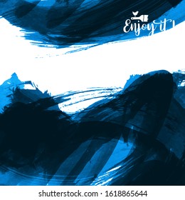 Vector background with artistic brush strokes. Abstract landscape painting for design. 