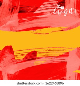Vector background with artistic brush strokes. Abstract landscape painting for design. 