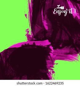 Vector background with artistic brush strokes. Abstract landscape painting for design. 