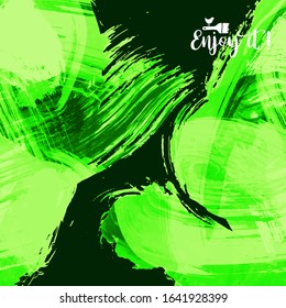 Vector background with artistic brush strokes. Abstract landscape painting for design. 