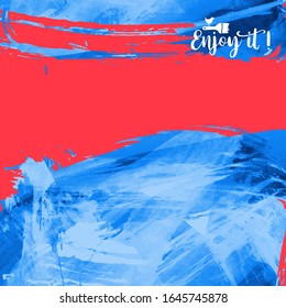 Vector background with artistic brush strokes. Abstract landscape painting for design. 