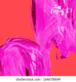 Vector background with artistic brush strokes. Abstract landscape painting for design. 