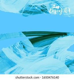 Vector background with artistic brush strokes. Abstract landscape painting for design. 