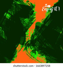 Vector background with artistic brush strokes. Abstract landscape painting for design. 
