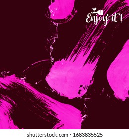 Vector background with artistic brush strokes. Abstract landscape painting for design. 