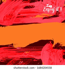 Vector background with artistic brush strokes. Abstract landscape painting for design. 