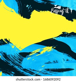 Vector background with artistic brush strokes. Abstract landscape painting for design. 