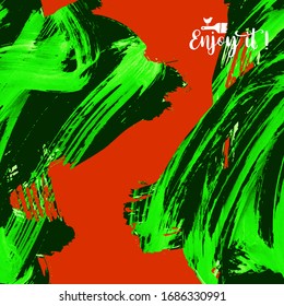 Vector background with artistic brush strokes. Abstract landscape painting for design. 