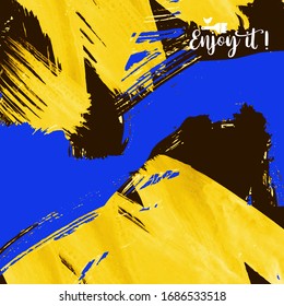Vector background with artistic brush strokes. Abstract landscape painting for design. 