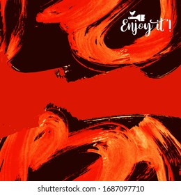 Vector background with artistic brush strokes. Abstract landscape painting for design. 