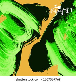 Vector background with artistic brush strokes. Abstract landscape painting for design. 
