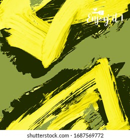 Fondo vectorial con pinceladas artísticas. Pintura paisajística abstracta para el diseño. 