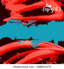 Fondo vectorial con pinceladas artísticas. Pintura paisajística abstracta para el diseño. 
