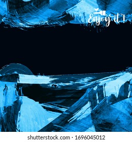 Vector background with artistic brush strokes. Abstract landscape painting for design. 
