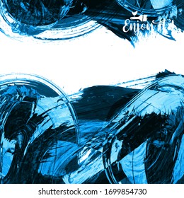 Vector background with artistic brush strokes. Abstract landscape painting for design. 