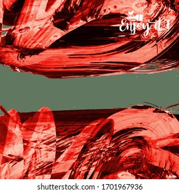 Vector background with artistic brush strokes. Abstract landscape painting for design. 