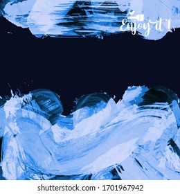 Vector background with artistic brush strokes. Abstract landscape painting for design. 