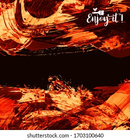 Vector background with artistic brush strokes. Abstract landscape painting for design. 