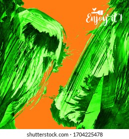 Vector background with artistic brush strokes. Abstract landscape painting for design. 