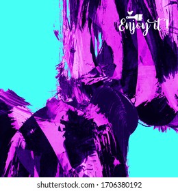 Vector background with artistic brush strokes. Abstract landscape painting for design. 