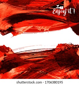 Vector background with artistic brush strokes. Abstract landscape painting for design. 